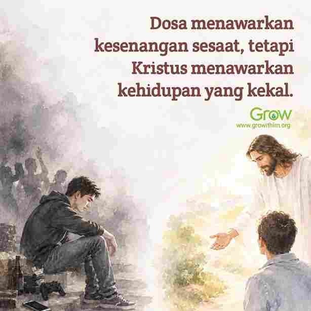 10 – Dosa menawarkan kesenangan sesaat tetapi Kristus menawarkan kehidupan yang kekal